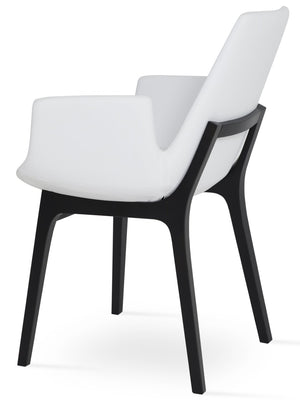 Soho Concept Eiffel Arm Wood Counter & Bar Chair - Stylish Solid Wood With Elegant Fabrics & 10-year Warranty White  Soho-concept-dining-chair-02725