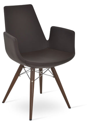 Soho Concept Eiffel Arm Mw Counter & Bar Chair In Leatherette With Chrome Finish - 2-year Guarantee, Stylish Design Walnut,Brown  Soho-concept-dining-chair-02824