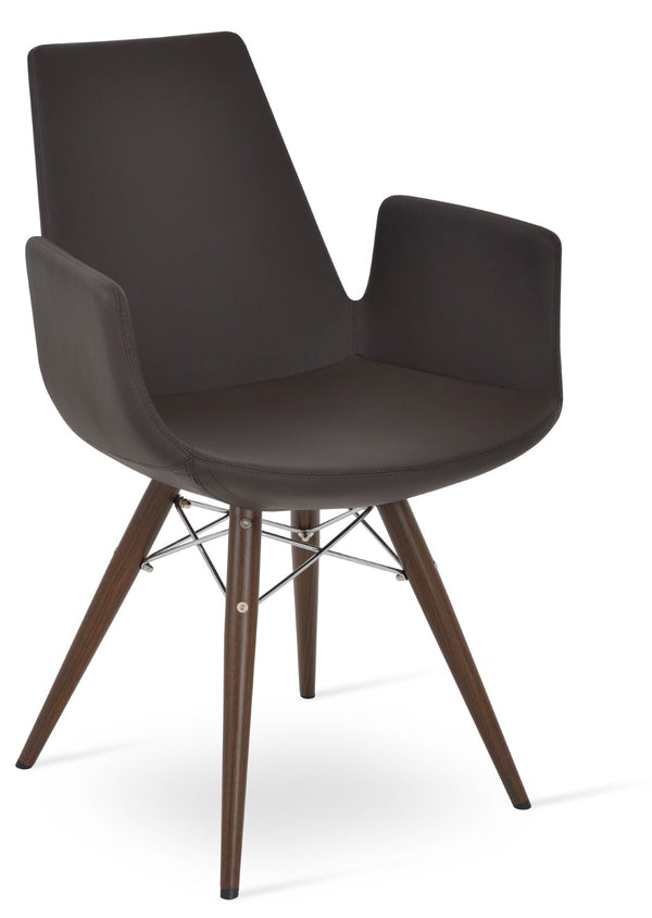 Soho Concept Eiffel Arm Mw Counter & Bar Chair In Leatherette With Chrome Finish - 2-year Guarantee, Stylish Design Walnut,Brown  Soho-concept-dining-chair-02824