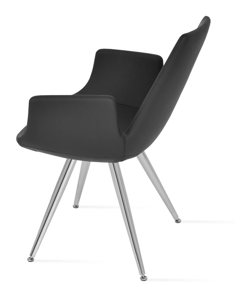 Soho Concept Eiffel Arm Galata Dining Chair - Premium Boucle, Velvet & Nubuck Fabrics, 10-year Guarantee, Stylish Finish Chrome,Black Steel Tubular Legs Soho-concept-dining-chair-02886