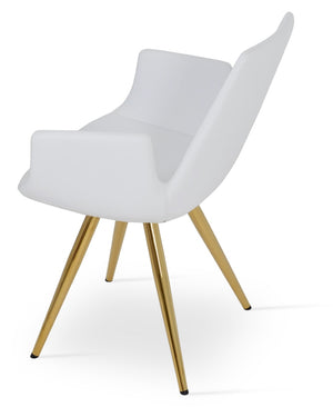 Soho Concept Eiffel Arm Wire Counter & Bar Dining Chair - Chic Boucle, Velvet, Nubuck Fabrics, 10-year Guarantee! Gold,White  Soho-concept-dining-chair-02893