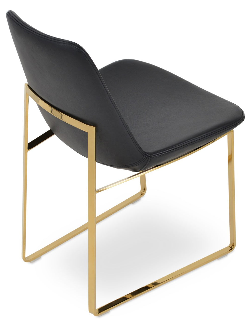 Soho Concept Eiffel Classy Dining Chair In Soft Leatherette With Chrome Base, 2-year Guarantee, Elegant Design Gold,Black  Soho-concept-dining-chair-03081
