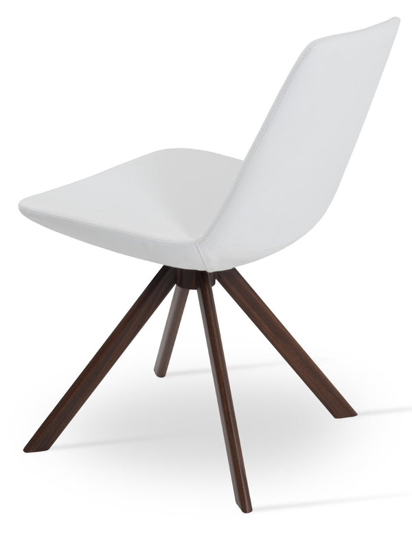 Soho Concept Eiffel Sword Swivel Dining Chair – Premium Leatherette, Stylish Designs, 2-year Guarantee, 300 Lbs Capacity White,Walnut  Soho-concept-dining-chair-03662