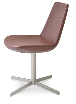 Soho Concept Eiffel 4 Star Swivel Chair - Stylish Dining Chair With Chrome Base, Leatherette, 2-year Guarantee   Soho-concept-dining-chair-02647