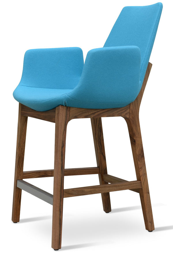 Soho Concept Eiffel Arm Barstools & Counterstools - Premium Wool Fabric, 10-year Guarantee & Stylish Finishes Walnut,Turquoise  Soho-concept-dining-chair-08259