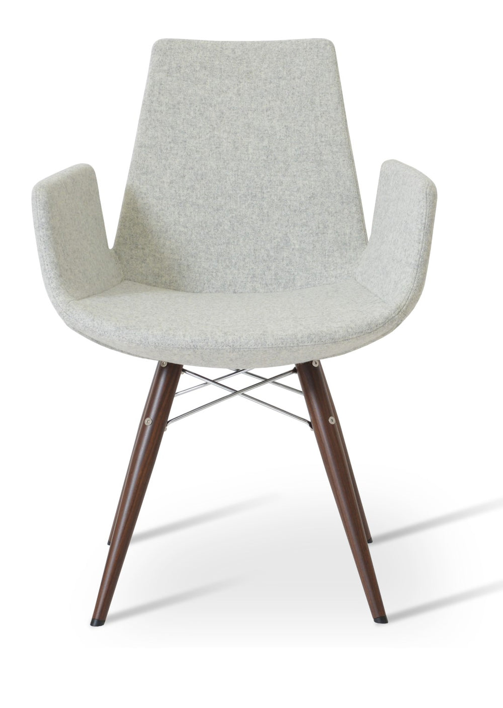Soho Concept Eiffel Arm Wire Counter & Bar Chair - Stylish Wool Fabric, 10-year Guarantee, Modern Design, Dark Grey Silver  Soho-concept-dining-chair-03017