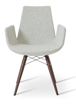 Soho Concept Eiffel Arm Wire Counter & Bar Chair - Stylish Wool Fabric, 10-year Guarantee, Modern Design, Dark Grey Silver  Soho-concept-dining-chair-03017