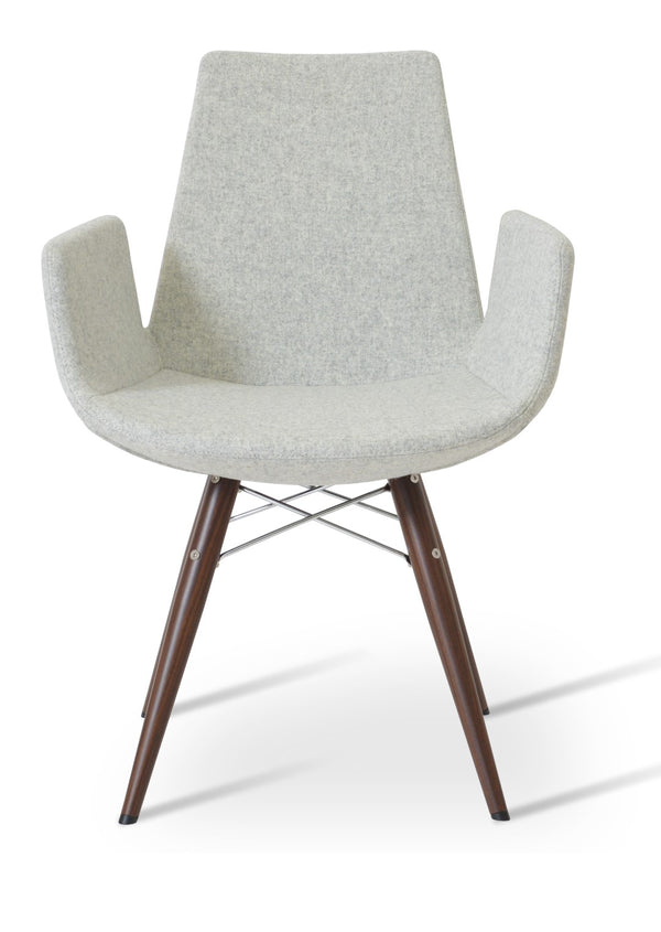 Soho Concept Eiffel Arm Wire Counter & Bar Chair - Stylish Wool Fabric, 10-year Guarantee, Modern Design, Dark Grey Silver  Soho-concept-dining-chair-03017