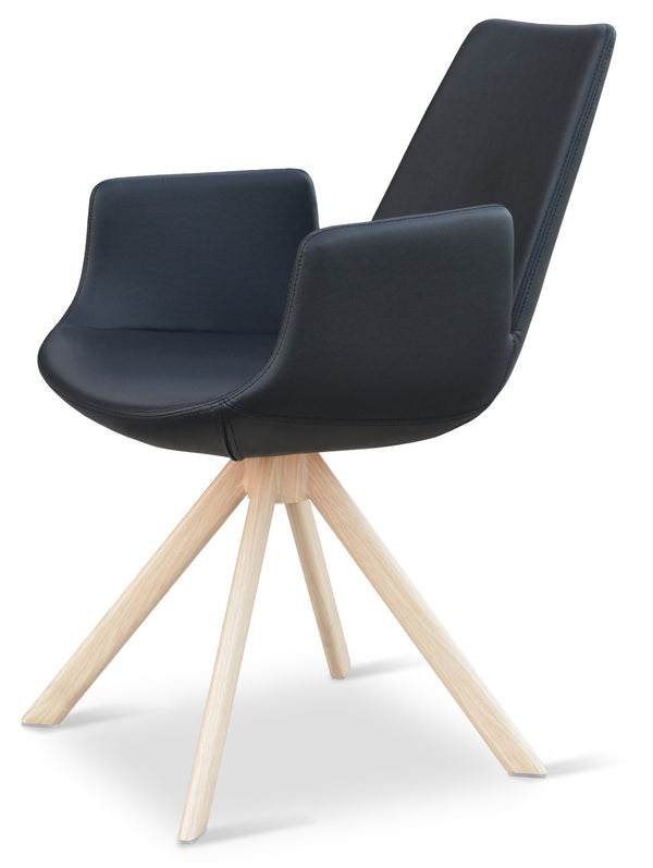 Soho Concept Eiffel Arm Wood Counter & Bar Chair - Stylish Solid Wood With Elegant Fabrics & 10-year Warranty Natural,Black  Soho-concept-dining-chair-03055