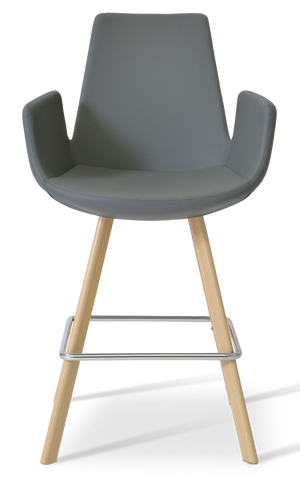 Soho Concept Eiffel Arm Barstools & Counterstools - Premium Camira Fabrics, Solid Wood Base, 10-year Guarantee, Elegant Design Natural,Grey  Soho-concept-dining-chair-08260
