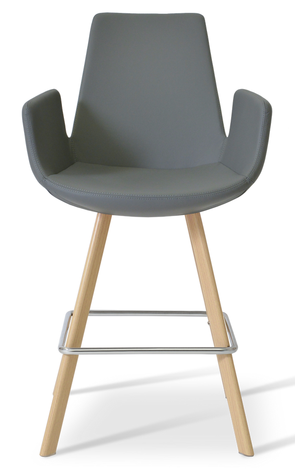 Soho Concept Eiffel Arm Barstools & Counterstools - Premium Camira Fabrics, Solid Wood Base, 10-year Guarantee, Elegant Design Natural,Grey  Soho-concept-dining-chair-08260