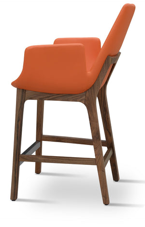 Soho Concept Eiffel Arm Barstools & Counterstools – Stylish Leatherette With Solid Wood Finish, 2-year Guarantee! Walnut,Orange  Soho-concept-dining-chair-08262