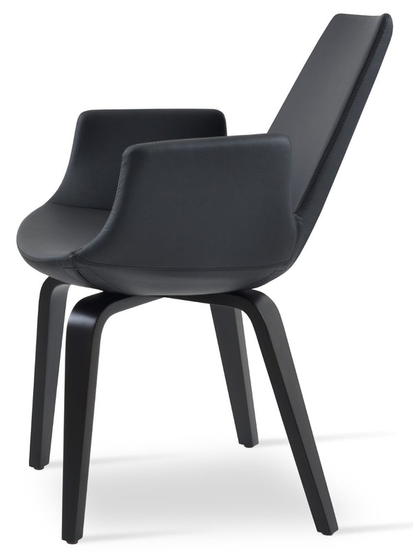 Soho Concept Eiffel Arm Wood Counter & Bar Chair - Stylish Solid Wood With Elegant Fabrics & 10-year Warranty Black  Soho-concept-dining-chair-02968