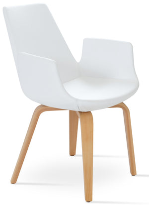 Soho Concept Eiffel Arm Wood Counter & Bar Chair - Stylish Solid Wood With Elegant Fabrics & 10-year Warranty Natural,White  Soho-concept-dining-chair-02976