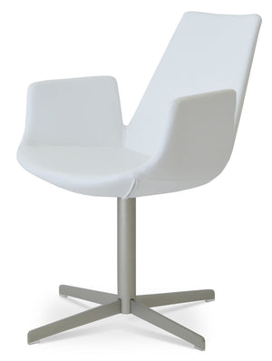 Soho Concept Eiffel Arm Office Chair With Adjustable Height, Premium Leatherette, And 2-year Guarantee – Limited Stock! White  Soho-concept-dining-chair-02757