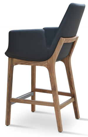 Soho Concept Eiffel Arm Barstools & Counterstools – Stylish Leatherette With Solid Wood Finish, 2-year Guarantee! Walnut,Black  Soho-concept-dining-chair-08253