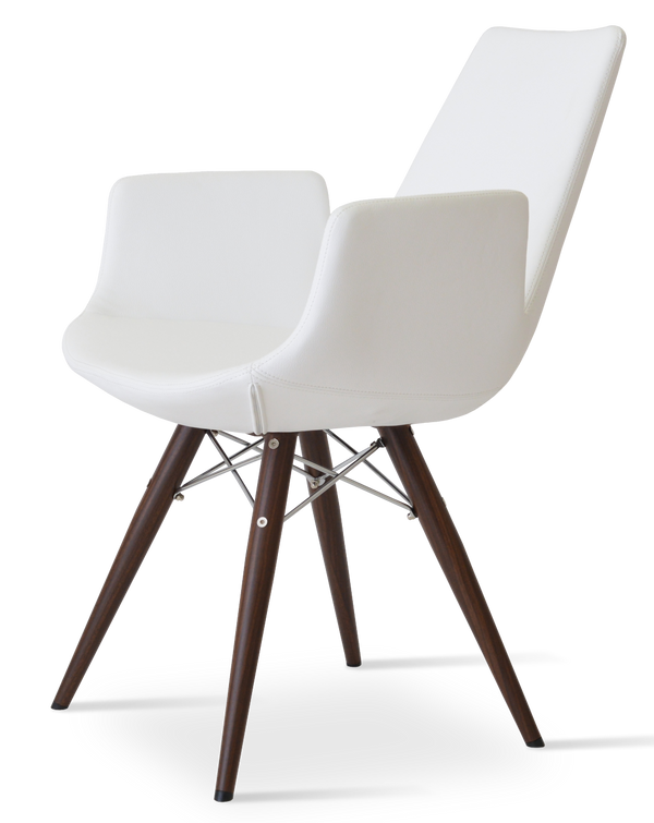 Soho Concept Eiffel Arm Mw Counter & Bar Chair In Leatherette With Chrome Finish - 2-year Guarantee, Stylish Design Walnut,White  Soho-concept-dining-chair-02823