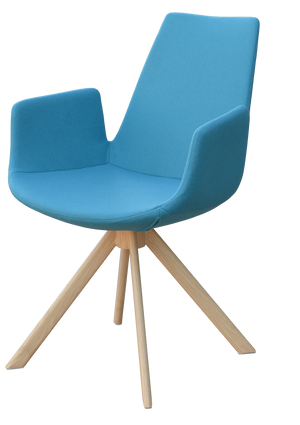 Soho Concept Eiffel Arm Wood Counter & Bar Dining Chair - Solid Wood, Wool Upholstery, 10-year Guarantee, Dark Grey Turquoise,Natural  Soho-concept-dining-chair-02931