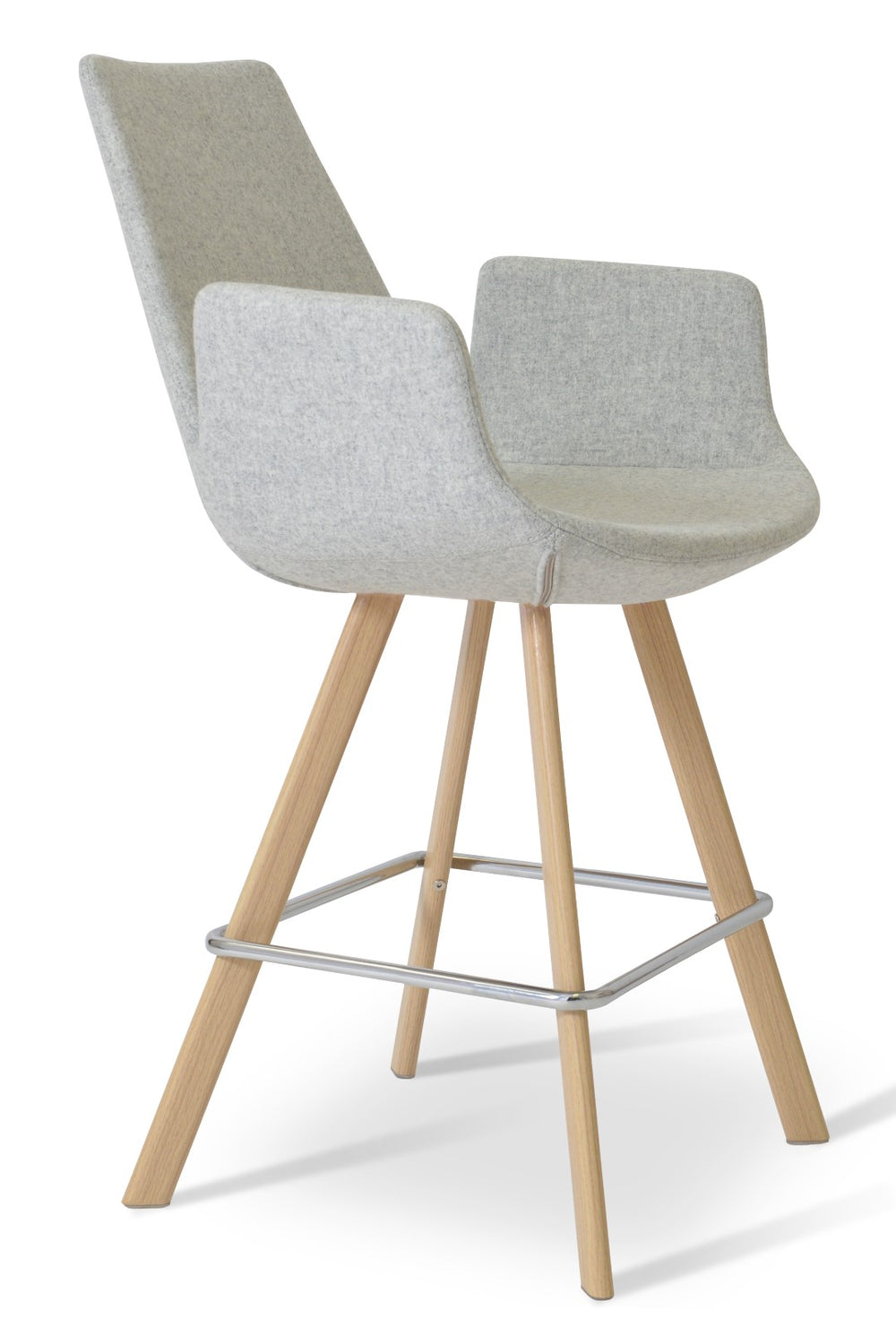 Soho Concept Eiffel Arm Barstools & Counterstools In Camira Era Fabric – Stylish, Durable & Guaranteed Comfort Natural,Silver  Soho-concept-dining-chair-08243