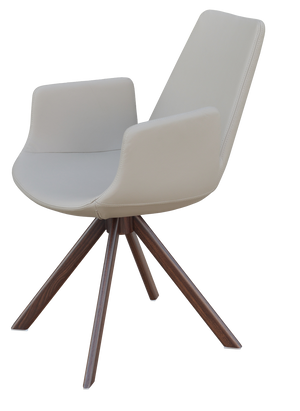 Soho Concept Eiffel Arm Wood Counter & Bar Dining Chair - Solid Beech/Ash, Brass Accents, 5-year Warranty, Walnut Walnut  Soho-concept-dining-chair-02917