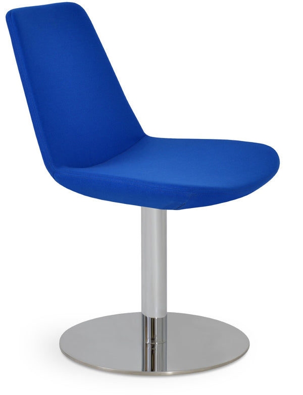 Soho Concept Eiffel Round Swivel Chair - Luxe Upholstery, Modern Metal Base, 10-year Guarantee, Stylish Comfort Blue  Soho-concept-dining-chair-03082