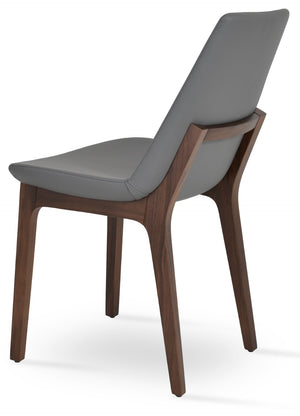 Soho Concept Eiffel Wood Chair - Elegant Dining Seat With Premium Boucle, Velvet, Nubuck Fabrics & 10-year Guarantee Walnut,Grey  Soho-concept-dining-chair-03083