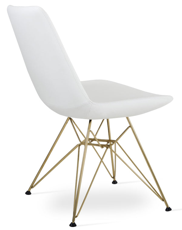 Soho Concept Eiffel Tower Chair - Modern Leatherette Dining Chair With Chrome Base, 2-year Guarantee & Vibrant Finishes White,Gold  Soho-concept-dining-chair-03205