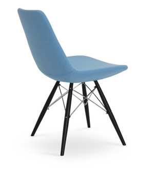 Soho Concept Eiffel Mw Dining Chair - Stylish Camira Blazer Wool, Walnut Finish, 10-year Guarantee, Durable Design Blue  Soho-concept-dining-chair-03282