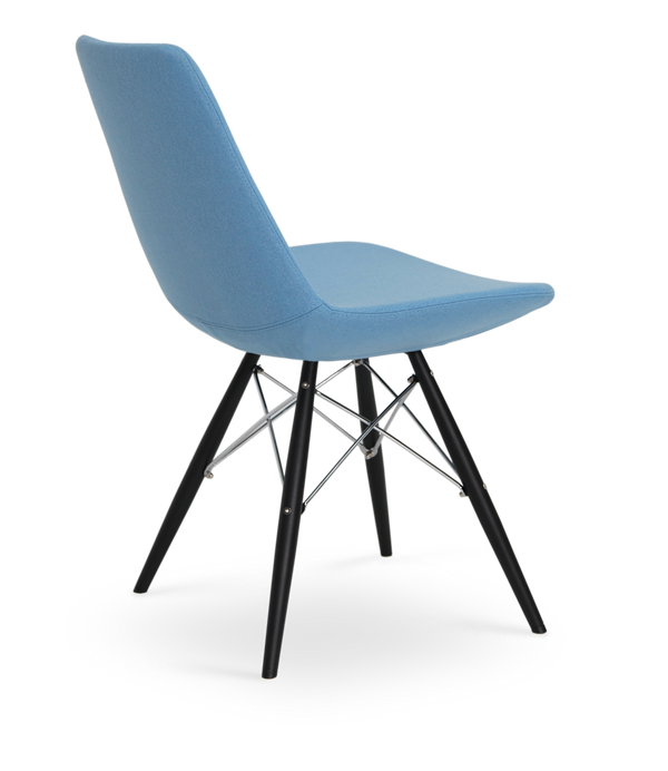 Soho Concept Eiffel Mw Dining Chair - Stylish Camira Blazer Wool, Walnut Finish, 10-year Guarantee, Durable Design Blue  Soho-concept-dining-chair-03282