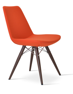 Soho Concept Eiffel Mw Dining Chair - Stylish Camira Blazer Wool, Walnut Finish, 10-year Guarantee, Durable Design Walnut,Orange  Soho-concept-dining-chair-03252