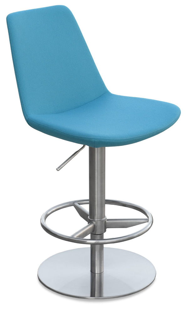 Soho Concept Eiffel Adjustable Piston Barstools In Premium Camira Wool Fabric – 10-year Guarantee, Stylish & Durable Turquoise  Soho-concept-dining-chair-08305