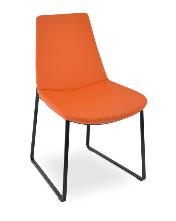 Soho Concept Eiffel Sled Chair With Camira Blazer Wool Fabric - Stylish Dining Chair, 10-year Guarantee, Premium Quality Black  Soho-concept-dining-chair-03377