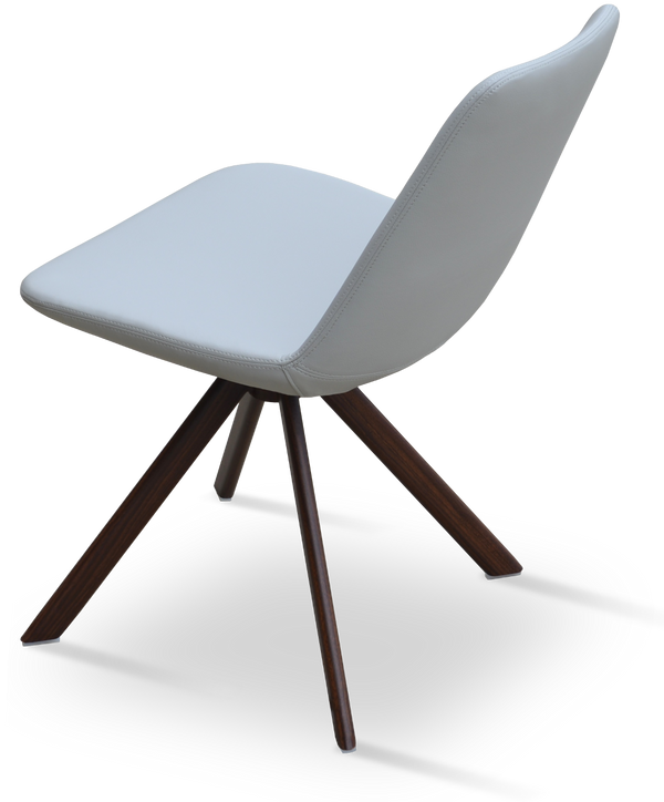 Soho Concept Eiffel Sword Swivel Dining Chair – Premium Leatherette, Stylish Designs, 2-year Guarantee, 300 Lbs Capacity Walnut,Light Grey  Soho-concept-dining-chair-03508