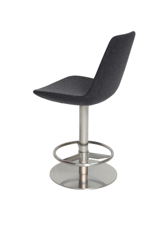 Soho Concept Eiffel Round Barstools & Counterstools - Stylish Swivel Design In Light Grey Boucle Wool Fabric! Light Grey  Soho-concept-dining-chair-08332