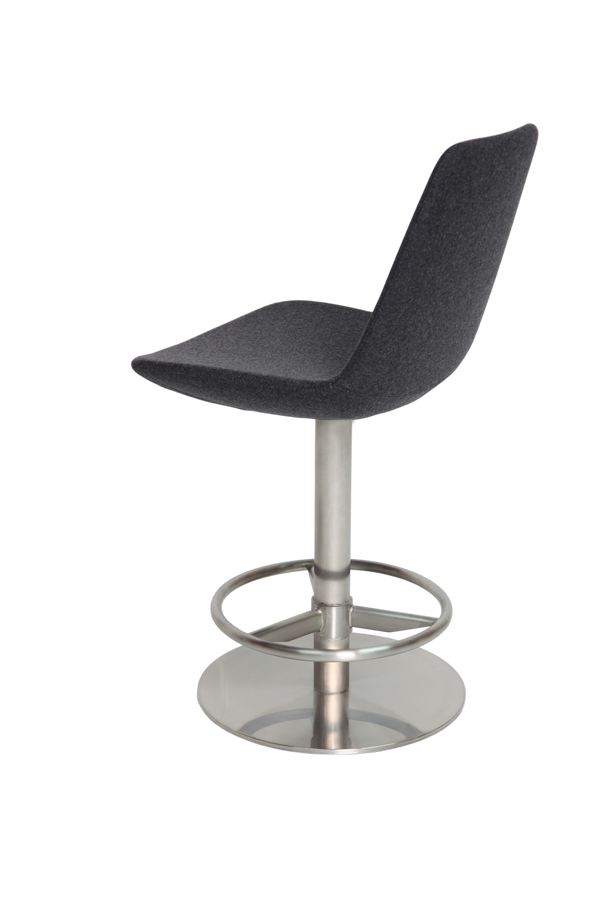 Soho Concept Eiffel Round Barstools & Counterstools - Stylish Swivel Design In Light Grey Boucle Wool Fabric! Light Grey  Soho-concept-dining-chair-08332