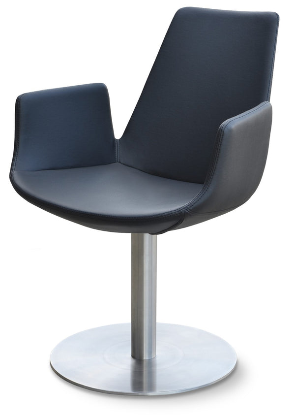 Soho Concept Eiffel Round Swivel Chair - Stylish Leatherette Dining Chair With 2-year Warranty & Durable Design Black  Soho-concept-dining-chair-03505