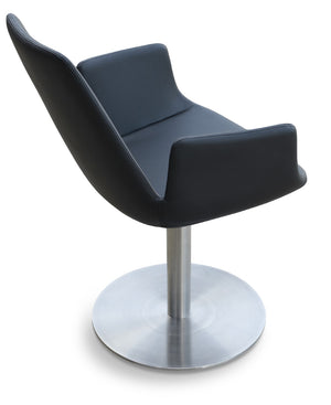 Soho Concept Eiffel Round Swivel Chair - Stylish Leatherette Dining Chair With 2-year Warranty & Durable Design Black  Soho-concept-dining-chair-03505