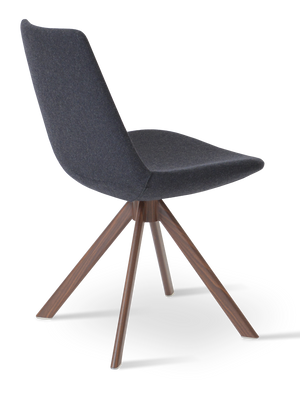 Soho Concept Eiffel Sword Swivel Dining Chair - Luxurious Camira Blazer Wool, 10-year Guarantee, Elegant Design Walnut,Dark Grey  Soho-concept-dining-chair-03537
