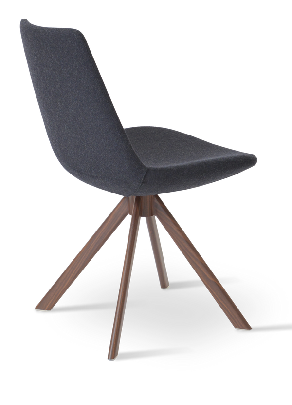 Soho Concept Eiffel Sword Swivel Dining Chair - Luxurious Camira Blazer Wool, 10-year Guarantee, Elegant Design Walnut,Dark Grey  Soho-concept-dining-chair-03537