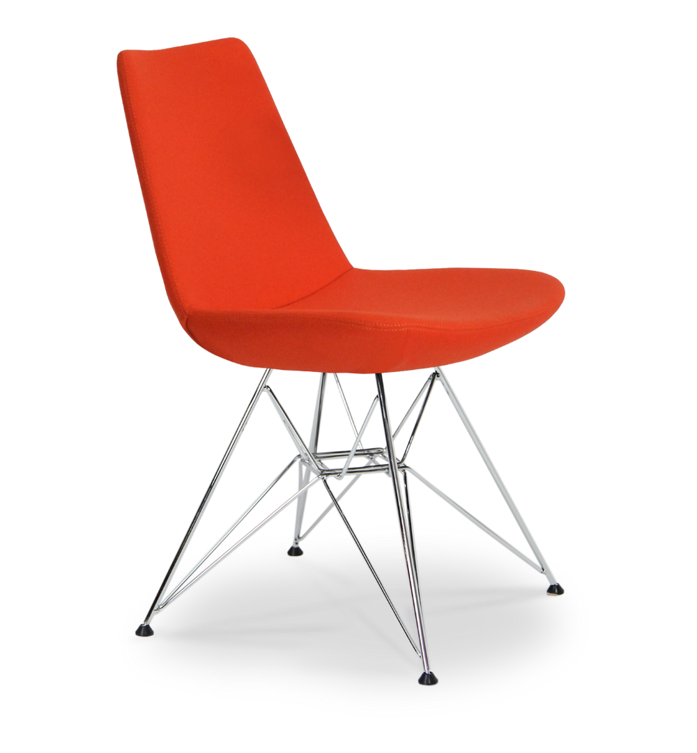 Soho Concept Eiffel Tower Chair - Premium Camira Blazer Wool Dining Seat With Chrome Finish & 10-year Guarantee Chrome,Silver  Soho-concept-dining-chair-03564