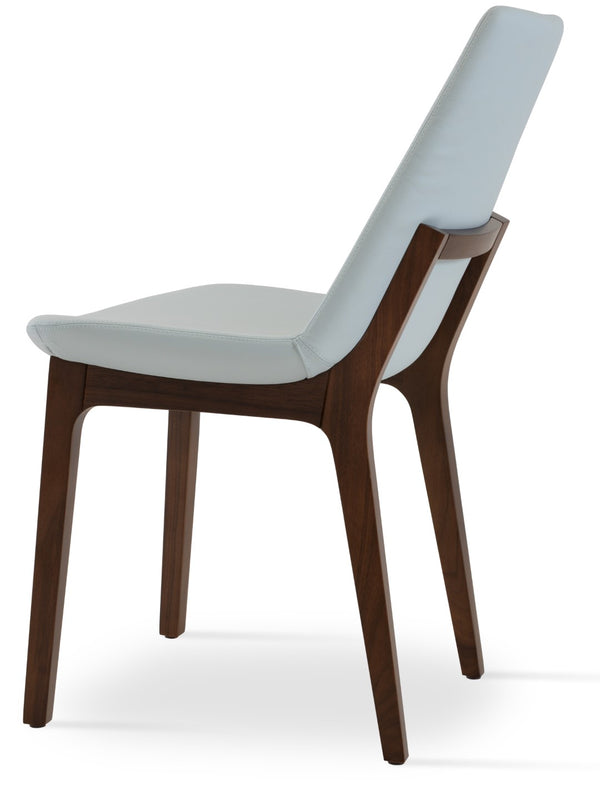 Soho Concept Eiffel Wood Chair - Elegant Dining Seat With Premium Boucle, Velvet, Nubuck Fabrics & 10-year Guarantee Walnut,Blue  Soho-concept-dining-chair-03579