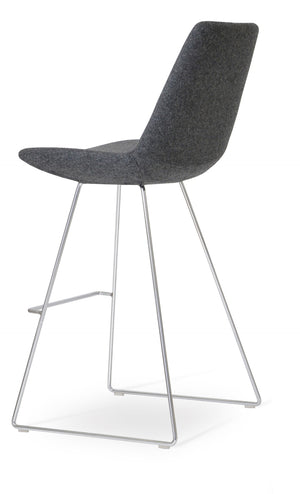 Soho Concept Eiffel Wire Barstools & Counterstools - Premium Camira Blazer Wool, 10-year Guarantee, Stylish Design Silver  Soho-concept-dining-chair-08342