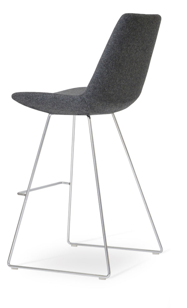 Soho Concept Eiffel Wire Barstools & Counterstools - Premium Camira Blazer Wool, 10-year Guarantee, Stylish Design Silver  Soho-concept-dining-chair-08342