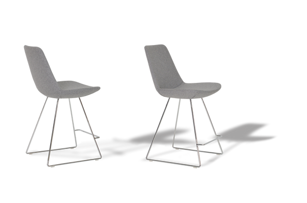 Soho Concept Eiffel Wire Barstools & Counterstools - Premium Camira Blazer Wool, 10-year Guarantee, Stylish Design Grey  Soho-concept-dining-chair-08347