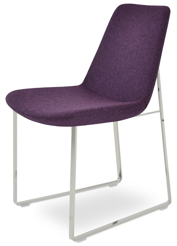 Soho Concept Eiffel Sled Chair: Stylish Dining Chair With Premium Fabric Options & Elegant Gold/Brass Finishes   Soho-concept-dining-chair-03396