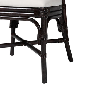 Bali & Pari Elmer Handwoven Rattan Dining Chair with Cushioned Seat for Coastal Kitchens