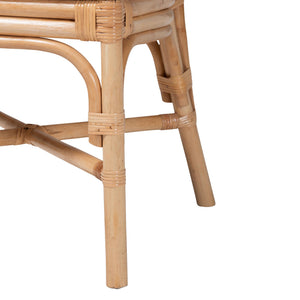 Bali & Pari Elmer Handwoven Rattan Dining Chair with Cushioned Seat for Coastal Kitchens