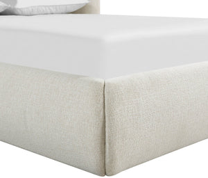 Meridian Furniture Elowen Sculptural Chenille Upholstered King Bed with Curved Headboard for Modern Bedrooms Cream ElowenCream-K