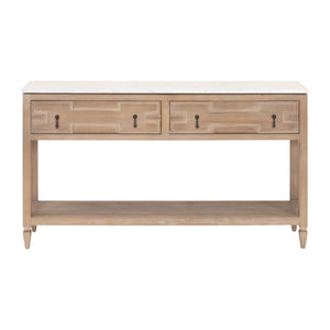Emerie 2-Drawer Entry Console Smoke Gray Pine, White Quartz 8016.SGRY-PNE/WHTQ Essentials for Living