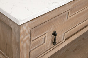 Emerie 2-Drawer Entry Console Smoke Gray Pine, White Quartz 8016.SGRY-PNE/WHTQ Essentials for Living